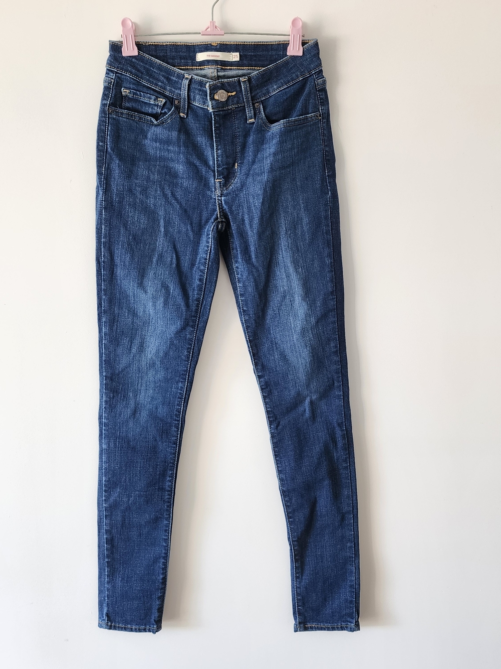 Levi's 711 Skinny Jeans Women 25 Dark Wash Denim Stretch Slim Mid Rise Classic